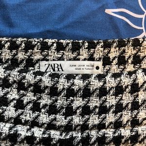 Zara houndstooth wide-leg pants